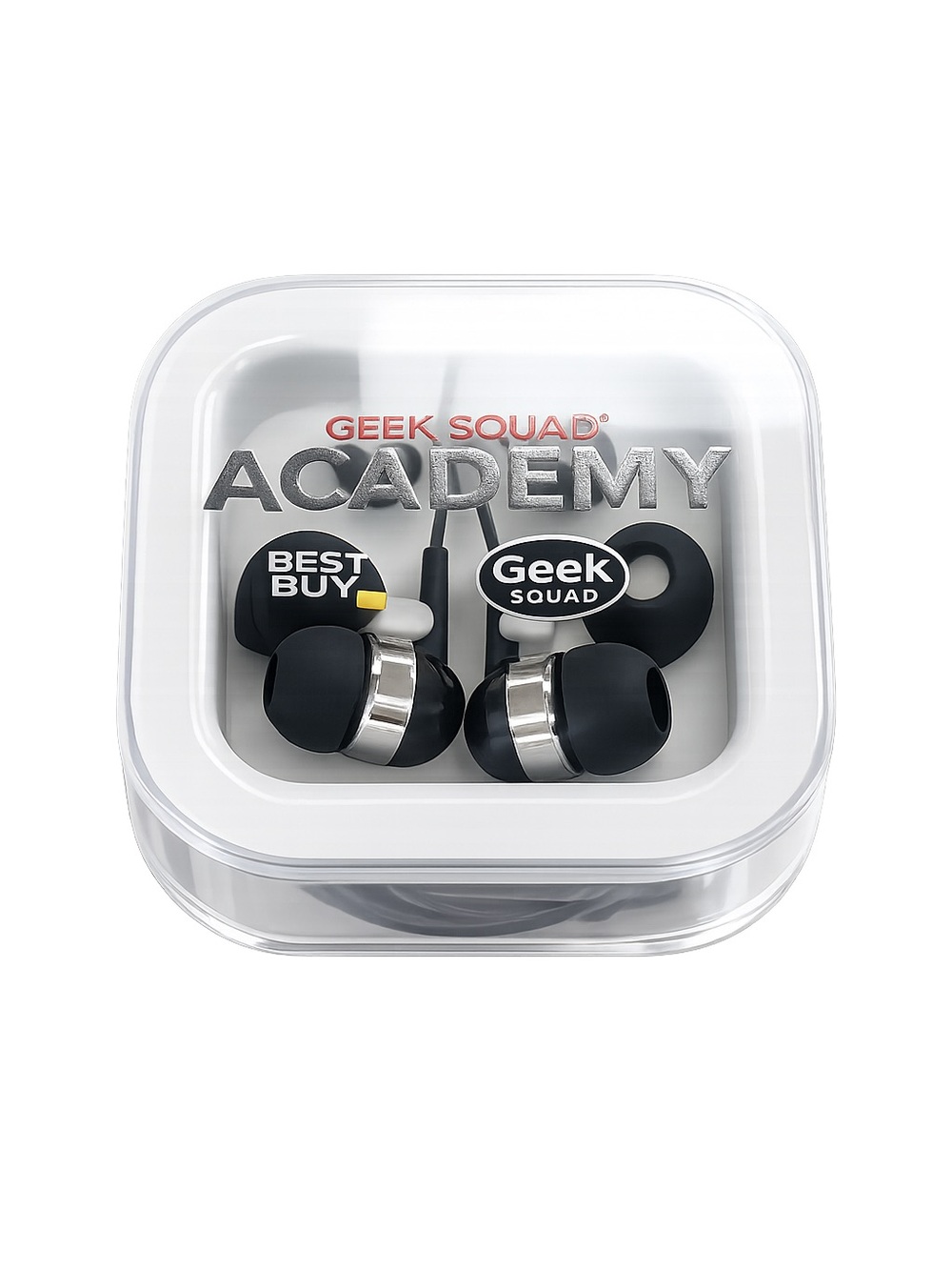 Geek Squad Academy In-Ear Earbuds - Black & Silver